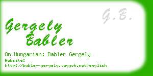 gergely babler business card